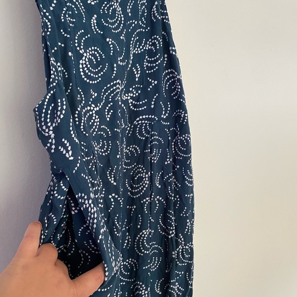 Anthropologie Maeve Navy Tidal Jumpsuit Overalls Romper XL - Picture 7 of 10